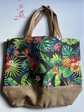 Unbranded Tropical Beach Bag Colorful NWOT